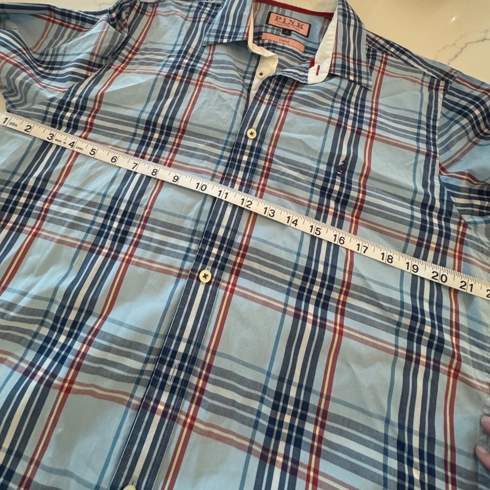Thomas Pink Mens Plaid Buttondown Size M Casual - Picture 6 of 7
